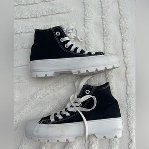 Sincerely Jules Vespa Black and White High-Top Sneakers size 7.5